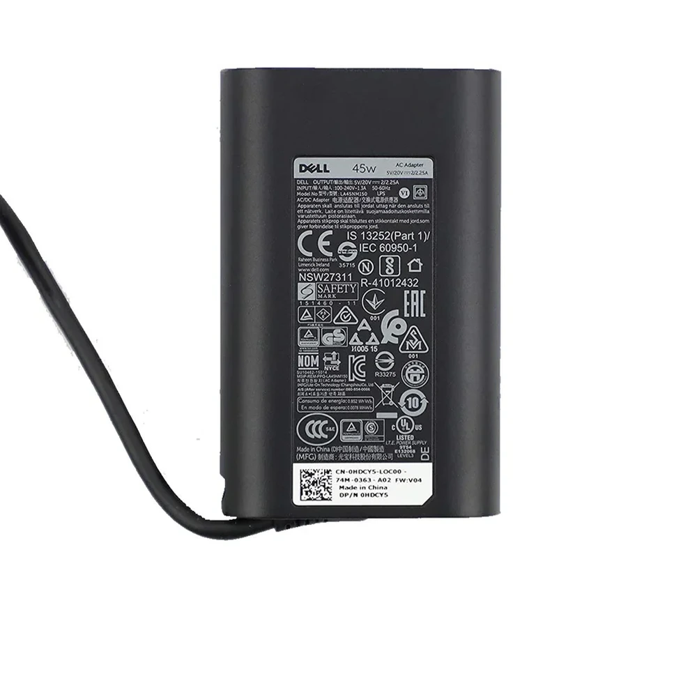 Dell Original Laptop Adapter 45w 19.5v/2.31a | Type-C (Box Seal Opened for Serial No) (No Power Cable Included) view 2